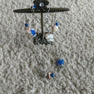 Mermaid Shells & Beads Earrings and Necklace Set